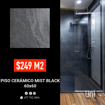 Piso Ceramico (Dolomity y Mist Black) 60x60