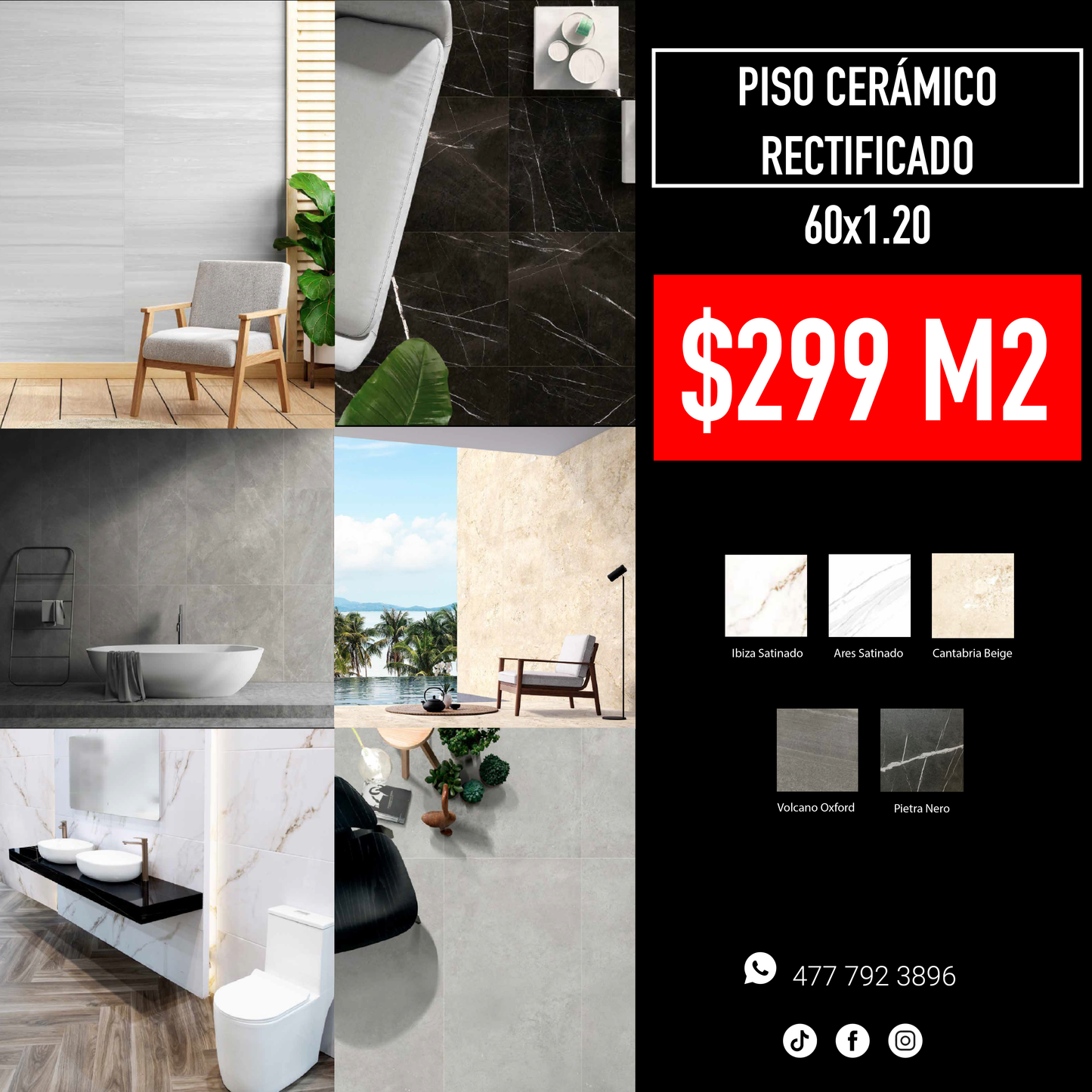 Piso Ceramico Rectificado 60x1.20