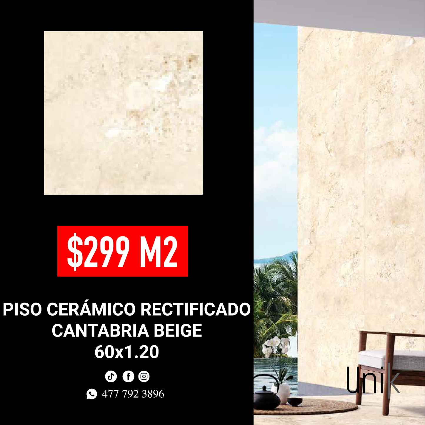 Piso Ceramico Rectificado 60x1.20