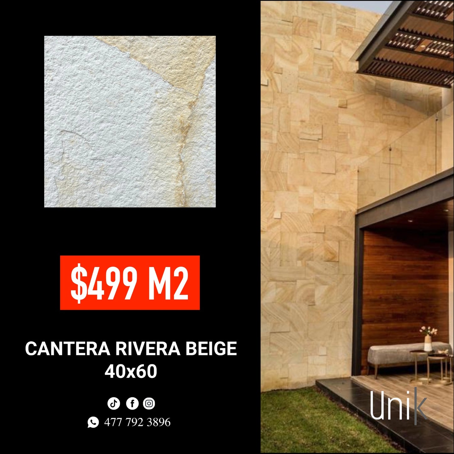 Cantera (Rivera Beige y Madera) 40x60